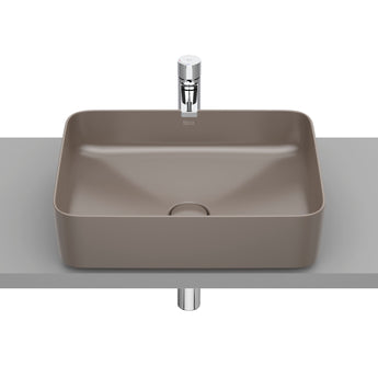 Lavoar pe blat FINECERAMIC® - SQUARE (PATRAT), 50 cm, Coffee