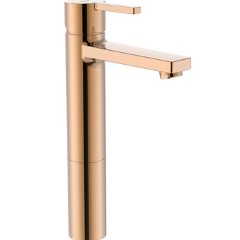 Baterie lavoar NAIA cu pipa inalta, fara ventil, tehnologie Cold Start, inaltime XL, Rose gold