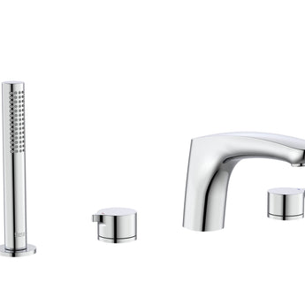 Baterie cada-dus cu montaj pe cada, pipa pozitionata central, para de dus si furtun flexibil 1,50 m