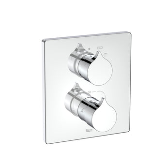 Baterie cada-dus incastrata, cu termostat si divertor-reglare debit (se comanda impreuna cu RocaBox Universal)