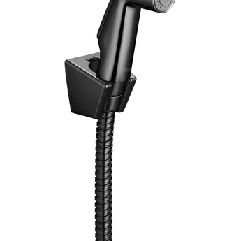 Dus igienic, montaj pe perete. Include dus de mana, suport dus, furtun flexibil din metal de 1,2 m, Black Titanium