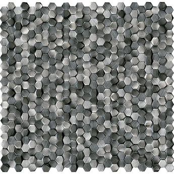 Mozaic GRAVITY ALUMINIUM 3D HEXAGON METAL TITANIUM 30,1 cm x 30,7 cm