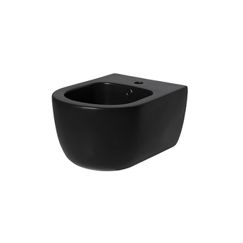 Bideu suspendat Agro Compact din portelan, negru mat