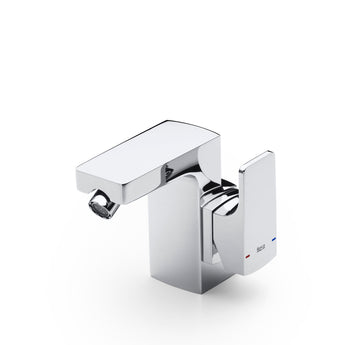 Baterie bideu L90 cu maner lateral, ventil pop-up si racorduri flexibile; tehnologie Cold Start