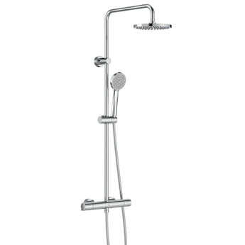 Basic - Coloana de dus cu termostat, cu 1 functie, palarie dus ø 200 mm, para de dus ø 100 mm, furtun metalic flexibil 1,70 m