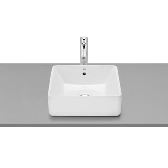 Lavoar pe blat din portelan, 40 cm, forma patrata