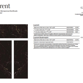 Gresie portelanata Laurent, 59,6 cm x 150 cm