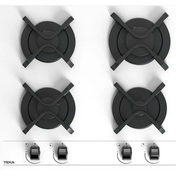 Plita pe gaz din cristal 60 cm GBC 64000 WHITE