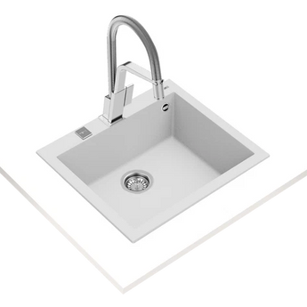 Chiuvetă Tegranite+, 1 cuvă, instalare Inset, FORSQUARE 50.40 WHITE