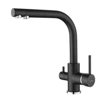 Baterie de bucatarie cu functie de filtrare si teava inalta rotativa OS 208 BK METALLIC