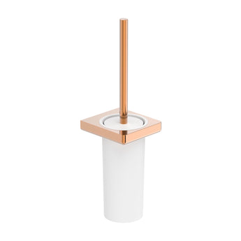 Suport cu perie WC, montat pe perete, Rose Gold