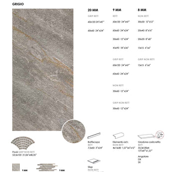 Gesie portelanata StoneQuartz, 60 cm x 60 cm, Grigio