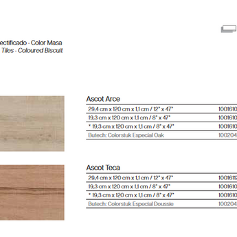 Gresie portelanata Ascot Arce, 29,4 cm x 120 cm, maron