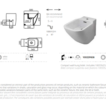 Bideu pe podea Essence C - compact, din portelan, white matt