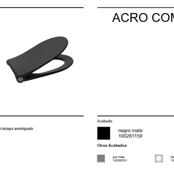 Capac WC Agro Compact, soft-close, 49 cm, negru mat