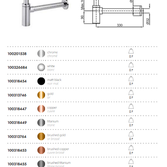 Conector de evacuare pentru lavoare, Negru mat