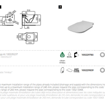 Vas WC Essence C - compact - suspendat, din portelan, Rimless®, white shinny