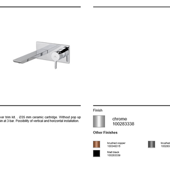 Baterie lavoar OXO incastrata, Crom