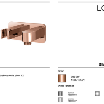 Suport dus de mana de perete Lounge, Cupru