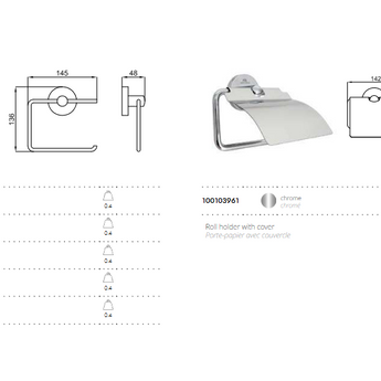 Suport hartie iginica Hotels, Crom