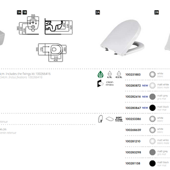 Vas WC Acro Compact suspendat, din portelan, Rimless®, 54 cm, white shinny